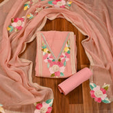 Mul Cotton Pink Unstitched Suit